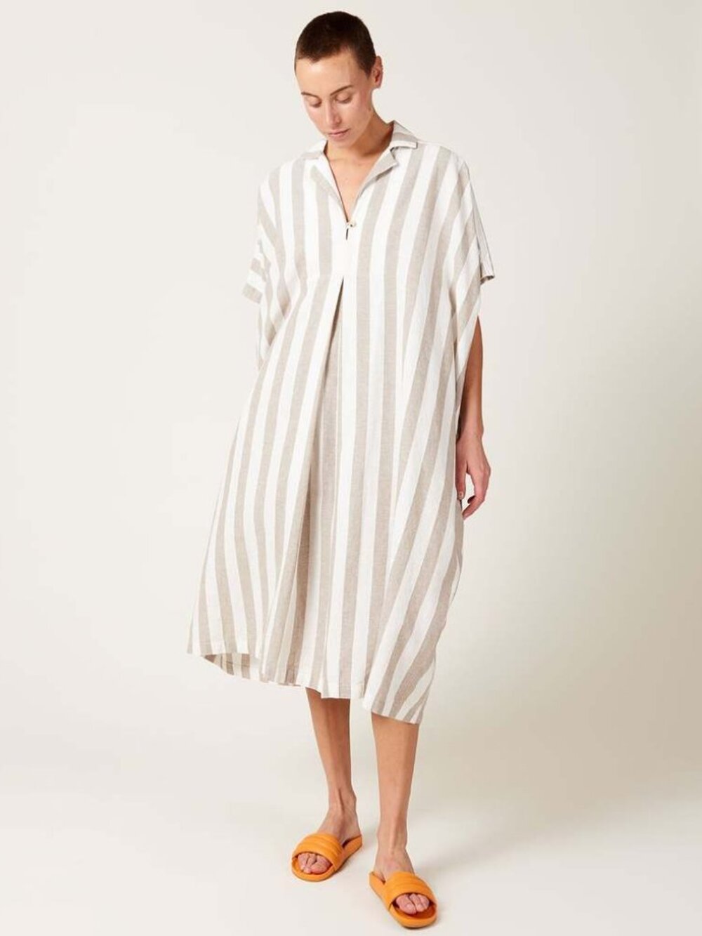 Black Crane Kite Dress in Wide Stripe Size XS